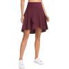 imageTHE GYM PEOPLE Womens High Waist Flowy Skort Asymmetric High Low Ruffle Hem Wrap Skirts Builtin ShortsDark Red