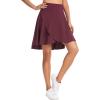 imageTHE GYM PEOPLE Womens High Waist Flowy Skort Asymmetric High Low Ruffle Hem Wrap Skirts Builtin ShortsDark Red
