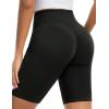 imageTHE GYM PEOPLE Womens High Waist Scrunch Butt Lifting Yoga Shorts No Front Seam Stretchy Workout Shorts 8 with PocketsBlack