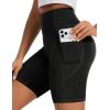 imageTHE GYM PEOPLE Womens High Waist Scrunch Butt Lifting Yoga Shorts No Front Seam Stretchy Workout Shorts 8 with PocketsBlack
