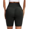 imageTHE GYM PEOPLE Womens High Waist Scrunch Butt Lifting Yoga Shorts No Front Seam Stretchy Workout Shorts 8 with PocketsBlack
