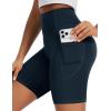 imageTHE GYM PEOPLE Womens High Waist Scrunch Butt Lifting Yoga Shorts No Front Seam Stretchy Workout Shorts 8 with PocketsBlue