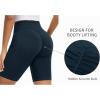 imageTHE GYM PEOPLE Womens High Waist Scrunch Butt Lifting Yoga Shorts No Front Seam Stretchy Workout Shorts 8 with PocketsBlue
