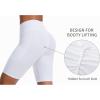 imageTHE GYM PEOPLE Womens High Waist Scrunch Butt Lifting Yoga Shorts No Front Seam Stretchy Workout Shorts 8 with PocketsWhite