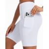 imageTHE GYM PEOPLE Womens High Waist Scrunch Butt Lifting Yoga Shorts No Front Seam Stretchy Workout Shorts 8 with PocketsWhite