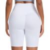 imageTHE GYM PEOPLE Womens High Waist Scrunch Butt Lifting Yoga Shorts No Front Seam Stretchy Workout Shorts 8 with PocketsWhite