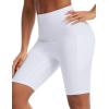 imageTHE GYM PEOPLE Womens High Waist Scrunch Butt Lifting Yoga Shorts No Front Seam Stretchy Workout Shorts 8 with PocketsWhite