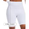 imageTHE GYM PEOPLE Womens High Waist Scrunch Butt Lifting Yoga Shorts No Front Seam Stretchy Workout Shorts 8 with PocketsWhite
