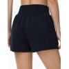 imageTHE GYM PEOPLE Womens High Waist Sweat Shorts Ultra Soft Stretchy Lounge Running Athletic Shorts with Zipper PocketsBlack