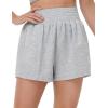 imageTHE GYM PEOPLE Womens High Waist Sweat Shorts Ultra Soft Stretchy Lounge Running Athletic Shorts with Zipper PocketsLight Heather Grey
