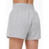 imageTHE GYM PEOPLE Womens High Waist Sweat Shorts Ultra Soft Stretchy Lounge Running Athletic Shorts with Zipper PocketsLight Heather Grey