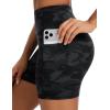 imageTHE GYM PEOPLE Womens High Waisted Ruched Yoga Shorts Scrunched Butt Lifting Contour Workout Shorts 5 with PocketsBlackgrey Camo