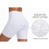 imageTHE GYM PEOPLE Womens High Waisted Ruched Yoga Shorts Scrunched Butt Lifting Contour Workout Shorts 5 with PocketsWhite