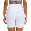 imageTHE GYM PEOPLE Womens High Waisted Ruched Yoga Shorts Scrunched Butt Lifting Contour Workout Shorts 5 with PocketsWhite