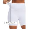 imageTHE GYM PEOPLE Womens High Waisted Ruched Yoga Shorts Scrunched Butt Lifting Contour Workout Shorts 5 with PocketsWhite
