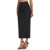 imageTHE GYM PEOPLE Womens Long Pencil Skirt High Waist Stretchy Business Work Bodycon Maxi Skirts with Back SlitBlack