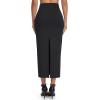 imageTHE GYM PEOPLE Womens Long Pencil Skirt High Waist Stretchy Business Work Bodycon Maxi Skirts with Back SlitBlack