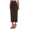 imageTHE GYM PEOPLE Womens Long Pencil Skirt High Waist Stretchy Business Work Bodycon Maxi Skirts with Back SlitBrown