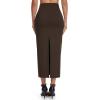 imageTHE GYM PEOPLE Womens Long Pencil Skirt High Waist Stretchy Business Work Bodycon Maxi Skirts with Back SlitBrown