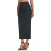 imageTHE GYM PEOPLE Womens Long Pencil Skirt High Waist Stretchy Business Work Bodycon Maxi Skirts with Back SlitCharcoal Grey