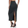 imageTHE GYM PEOPLE Womens Long Pencil Skirt High Waist Stretchy Business Work Bodycon Maxi Skirts with Back SlitCharcoal Grey