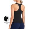 imageTHE GYM PEOPLE Womens Longline Yoga Sports Bra Racerback Slim Fit Sleeveless Padded Workout Tank Tops Built in BraBlack