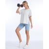 imageTHE GYM PEOPLE Womens Loose Fit Short Sleeve Workout TShirts with Side Slit Crewneck Summer Lightweight Casual Top TeesHeather White