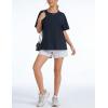 imageTHE GYM PEOPLE Womens Loose Fit Short Sleeve Workout TShirts with Side Slit Crewneck Summer Lightweight Casual Top TeesNavy Blue