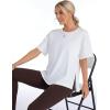 imageTHE GYM PEOPLE Womens Loose Fit Short Sleeve Workout TShirts with Side Slit Crewneck Summer Lightweight Casual Top TeesWhite
