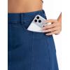 imageTHE GYM PEOPLE Womens Stretchy Jean Skorts Slim Fit Side Split Casual Denim Skirts with PocketsDark Blue