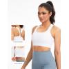 imageTHE GYM PEOPLE Womens V Cross Back Sports Bras Padded Stretchy Square Neck Running Workout Yoga Crop Tops
