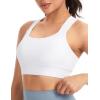 imageTHE GYM PEOPLE Womens V Cross Back Sports Bras Padded Stretchy Square Neck Running Workout Yoga Crop Tops