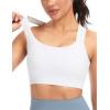 imageTHE GYM PEOPLE Womens V Cross Back Sports Bras Padded Stretchy Square Neck Running Workout Yoga Crop Tops