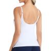 imageTHE GYM PEOPLE Womens V Neck Camisole with Built in Bra Longline Adjustable Spaghetti Strap Yoga Workout Tank TopsWhite