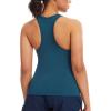 imageTHE GYM PEOPLE Womens V Neck Workout Tank Tops Racerback Slim Fit Sleeveless Yoga Running Athletic ShirtsDark Blue Green