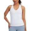 imageTHE GYM PEOPLE Womens V Neck Workout Tank Tops Racerback Slim Fit Sleeveless Yoga Running Athletic ShirtsWhite