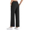 imageTHE GYM PEOPLE Womens Wide Leg Yoga Pants Loose High Waist Workout Lounge Cropped Pants with PocketsBlack