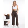 imageTHE GYM PEOPLE Womens Wide Leg Yoga Pants Loose High Waist Workout Lounge Cropped Pants with PocketsBrown