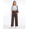 imageTHE GYM PEOPLE Womens Wide Leg Yoga Pants Loose High Waist Workout Lounge Cropped Pants with PocketsBrown