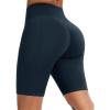 imageTHE GYM PEOPLE Womens High Waist Scrunch Butt Lifting Yoga Shorts No Front Seam Stretchy Workout Shorts 8 with PocketsBlue