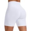 imageTHE GYM PEOPLE Womens High Waisted Ruched Yoga Shorts Scrunched Butt Lifting Contour Workout Shorts 5 with PocketsWhite