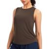 imageTHE GYM PEOPLE Womens Racerback Workout Tank Tops Soft Breathable Yoga Running Sleeveless Athletic ShirtsBrown