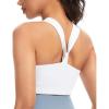 imageTHE GYM PEOPLE Womens V Cross Back Sports Bras Padded Stretchy Square Neck Running Workout Yoga Crop Tops