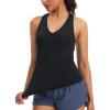 imageTHE GYM PEOPLE Womens V Neck Workout Tank Tops Racerback Slim Fit Sleeveless Yoga Running Athletic ShirtsBlack