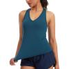 imageTHE GYM PEOPLE Womens V Neck Workout Tank Tops Racerback Slim Fit Sleeveless Yoga Running Athletic ShirtsDark Blue Green