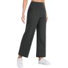imageTHE GYM PEOPLE Womens Wide Leg Yoga Pants Loose High Waist Workout Lounge Cropped Pants with PocketsCharcoal Grey