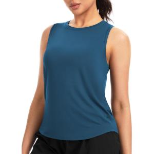 imageTHE GYM PEOPLE Womens Racerback Workout Tank Tops Soft Breathable Yoga Running Sleeveless Athletic ShirtsDark Blue Green