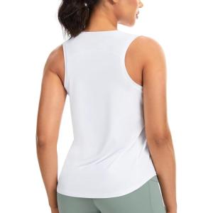 imageTHE GYM PEOPLE Womens Racerback Workout Tank Tops Soft Breathable Yoga Running Sleeveless Athletic ShirtsWhite