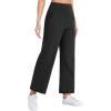 imageTHE GYM PEOPLE Womens Wide Leg Yoga Pants 27 Loose High Waist Workout Lounge Cropped Pants with PocketsBlack