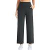 imageTHE GYM PEOPLE Womens Wide Leg Yoga Pants 27 Loose High Waist Workout Lounge Cropped Pants with PocketsCharcoal Grey